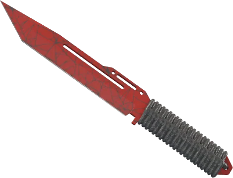 Paracord Knife Crimson Web with red spider web pattern